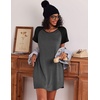 image:imageEkouaer 3 Pack Nightgowns for Women Short Sleeve Sleepshirt Button Down Nightshirt Soft Pajamas Dress Casual SleepwearBlackGreyBlue Stars