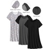 image:imageEkouaer 3 Pack Nightgowns for Women Short Sleeve Sleepshirt Button Down Nightshirt Soft Pajamas Dress Casual SleepwearBlackGreyLight Grey Coffee