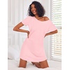 image:imageEkouaer 3 Pack Nightgowns for Women Short Sleeve Sleepshirt Button Down Nightshirt Soft Pajamas Dress Casual SleepwearBlackGreyPink