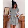 image:imageEkouaer 3 Pack Nightgowns for Women Short Sleeve Sleepshirt Button Down Nightshirt Soft Pajamas Dress Casual SleepwearBlackGreyPink