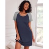 image:imageEkouaer 3 Pack Nightgowns for Women Short Sleeve Sleepshirt Button Down Nightshirt Soft Pajamas Dress Casual SleepwearBlackNavyPurple Stars