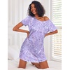 image:imageEkouaer 3 Pack Nightgowns for Women Short Sleeve Sleepshirt Button Down Nightshirt Soft Pajamas Dress Casual SleepwearBlackNavyPurple Stars