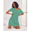 image:imageEkouaer 3 Pack Nightgowns for Women Short Sleeve Sleepshirt Button Down Nightshirt Soft Pajamas Dress Casual SleepwearBlackPeach RedCeladon Green