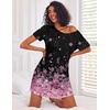 image:imageEkouaer 3 Pack Nightgowns for Women Short Sleeve Sleepshirt Button Down Nightshirt Soft Pajamas Dress Casual SleepwearBlackSparkling BranchesCherry Blossoms