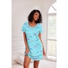 image:imageEkouaer 3 Pack Nightgowns for Women Short Sleeve Sleepshirt Button Down Nightshirt Soft Pajamas Dress Casual SleepwearBlue PrintCoffee CupPurple Stars