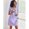 image:imageEkouaer 3 Pack Nightgowns for Women Short Sleeve Sleepshirt Button Down Nightshirt Soft Pajamas Dress Casual SleepwearBlue PrintCoffee CupPurple Stars