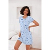 image:imageEkouaer 3 Pack Nightgowns for Women Short Sleeve Sleepshirt Button Down Nightshirt Soft Pajamas Dress Casual SleepwearBlue StarsPurple StarsPink Floral