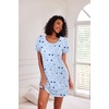 image:imageEkouaer 3 Pack Nightgowns for Women Short Sleeve Sleepshirt Button Down Nightshirt Soft Pajamas Dress Casual SleepwearGreen FloralBlue StarsRed Stripes