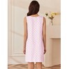 image:imageEkouaer 3 Pack Nightgowns for Women Sleeveless Sleepwear Button Down Nightshirt Wide Strap Tank Sleep Shirt S3XLButterflyheartspink Print