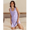 image:imageEkouaer 3 Pack Nightgowns for Women Sleeveless Sleepwear Button Down Nightshirt Wide Strap Tank Sleep Shirt S3XLButterflyheartspink Print