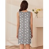 image:imageEkouaer 3 Pack Nightgowns for Women Sleeveless Sleepwear Button Down Nightshirt Wide Strap Tank Sleep Shirt S3XLButterflynavy Moongrey Star