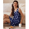 image:imageEkouaer 3 Pack Nightgowns for Women Sleeveless Sleepwear Button Down Nightshirt Wide Strap Tank Sleep Shirt S3XLButterflynavy Moongrey Star