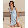image:imageEkouaer 3 Pack Nightgowns for Women Sleeveless Sleepwear Button Down Nightshirt Wide Strap Tank Sleep Shirt S3XLPlanetpurple Printpink