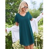 image:imageEkouaer Cotton Nightgowns for Women 3 Pack Night Gown Short Sleeve Sleepshirts V Neck Sleepwear Soft Tshirt Pajama DressBlackBlue GreenBlue Stars
