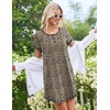 image:imageEkouaer Cotton Nightgowns for Women 3 Pack Night Gown Short Sleeve Sleepshirts V Neck Sleepwear Soft Tshirt Pajama DressBlackLight GreyLeopard