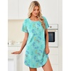 image:imageEkouaer Cotton Nightgowns for Women 3 Pack Night Gown Short Sleeve Sleepshirts V Neck Sleepwear Soft Tshirt Pajama DressBlackNavy BlueBlue Butterfly