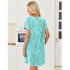 image:imageEkouaer Cotton Nightgowns for Women 3 Pack Night Gown Short Sleeve Sleepshirts V Neck Sleepwear Soft Tshirt Pajama DressBlackNavy BlueBlue Butterfly