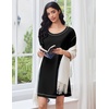 image:imageEkouaer Cotton Nightgowns for Women Oversized Sleepshirt Tshirt Night Gown Short Sleeve Night Shirt Casual Soft SleepwearBlack