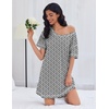 image:imageEkouaer Cotton Nightgowns for Women Oversized Sleepshirt Tshirt Night Gown Short Sleeve Night Shirt Casual Soft SleepwearBlack White Floral