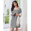 image:imageEkouaer Cotton Nightgowns for Women Oversized Sleepshirt Tshirt Night Gown Short Sleeve Night Shirt Casual Soft SleepwearBlack White Floral
