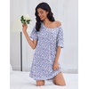 image:imageEkouaer Cotton Nightgowns for Women Oversized Sleepshirt Tshirt Night Gown Short Sleeve Night Shirt Casual Soft SleepwearFloral Purple