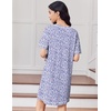 image:imageEkouaer Cotton Nightgowns for Women Oversized Sleepshirt Tshirt Night Gown Short Sleeve Night Shirt Casual Soft SleepwearFloral Purple