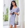 image:imageEkouaer Cotton Nightgowns for Women Oversized Sleepshirt Tshirt Night Gown Short Sleeve Night Shirt Casual Soft SleepwearFloral Purple