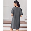 image:imageEkouaer Cotton Nightgowns for Women Oversized Sleepshirt Tshirt Night Gown Short Sleeve Night Shirt Casual Soft SleepwearGrey