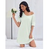 image:imageEkouaer Cotton Nightgowns for Women Oversized Sleepshirt Tshirt Night Gown Short Sleeve Night Shirt Casual Soft SleepwearLight Green