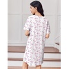 image:imageEkouaer Cotton Nightgowns for Women Oversized Sleepshirt Tshirt Night Gown Short Sleeve Night Shirt Casual Soft SleepwearLight Pink Floral