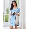 image:imageEkouaer Cotton Nightgowns for Women Oversized Sleepshirt Tshirt Night Gown Short Sleeve Night Shirt Casual Soft SleepwearMoon Star
