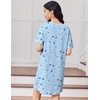 image:imageEkouaer Cotton Nightgowns for Women Oversized Sleepshirt Tshirt Night Gown Short Sleeve Night Shirt Casual Soft SleepwearMoon Star