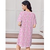 image:imageEkouaer Cotton Nightgowns for Women Oversized Sleepshirt Tshirt Night Gown Short Sleeve Night Shirt Casual Soft SleepwearPink Floral