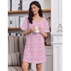 image:imageEkouaer Cotton Nightgowns for Women Oversized Sleepshirt Tshirt Night Gown Short Sleeve Night Shirt Casual Soft SleepwearPink Floral