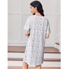 image:imageEkouaer Cotton Nightgowns for Women Oversized Sleepshirt Tshirt Night Gown Short Sleeve Night Shirt Casual Soft SleepwearPurple Green Floral