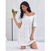 image:imageEkouaer Cotton Nightgowns for Women Oversized Sleepshirt Tshirt Night Gown Short Sleeve Night Shirt Casual Soft SleepwearPurple Green Floral