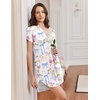 image:imageEkouaer Cotton Nightgowns for Women Short Sleeve Button Down Sleepshirt Soft Lounge DressColorful Bow