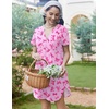 image:imageEkouaer Cotton Nightgowns for Women Short Sleeve Button Down Sleepshirt Soft Lounge DressDark Pink Bow