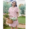 image:imageEkouaer Cotton Nightgowns for Women Short Sleeve Button Down Sleepshirt Soft Lounge DressLittle Flower