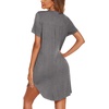image:imageEkouaer Cotton Nightgowns for Women Short Sleeve Button Down Sleepshirt Soft Lounge DressMedium Grey