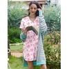 image:imageEkouaer Cotton Nightgowns for Women Short Sleeve Button Down Sleepshirt Soft Lounge DressPink Bow