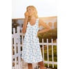 image:imageEkouaer Cotton Nightgowns for Women Sleeveless Night Gown Tank Sleep Shirts Pleated Night Shirts V Neck ChemiseFloral White Blue