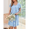 image:imageEkouaer House Dress for Women with Pockets Short Sleeve Moo Moos Plus Size Nightgowns Floral Print Mumu DressesFloral Light Blue