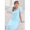 image:imageEkouaer Long Nightgowns for Women Bamboo Viscose Sleepshirt Short Sleeve Night Gown V Neck House DressAqua Green