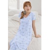 image:imageEkouaer Long Nightgowns for Women Bamboo Viscose Sleepshirt Short Sleeve Night Gown V Neck House DressFloral Blue