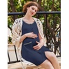 image:imageEkouaer Nightgowns for Women 2 Pack Button Down Sleep Shirts Short Sleeve Nightshirt Sleepwear House Dress with PocketsBlackNavy Blue