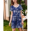 image:imageEkouaer Nightgowns for Women 2 Pack Button Down Sleep Shirts Short Sleeve Nightshirt Sleepwear House Dress with PocketsBlackNavy Vine