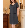 image:imageEkouaer Nightgowns for Women 2 Pack Button Down Sleep Shirts Short Sleeve Nightshirt Sleepwear House Dress with PocketsDark GreyNavy Blue