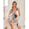 image:imageEkouaer Nightgowns for Women 2 Pack Tank Night Gown Sleeveless Sleep Shirt V Neck Chemise Soft Night Shirt Ladies Sleep DressBlackGreen Tie Dye