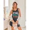 image:imageEkouaer Nightgowns for Women 2 Pack Tank Night Gown Sleeveless Sleep Shirt V Neck Chemise Soft Night Shirt Ladies Sleep DressNavyGray Letter